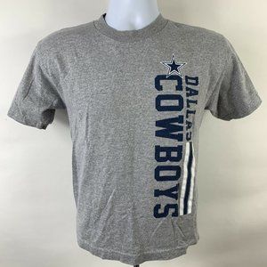 Dallas Cowboys Authentic Shirt Youth Large (16-18) Short Sleeve Gray Logo NFL